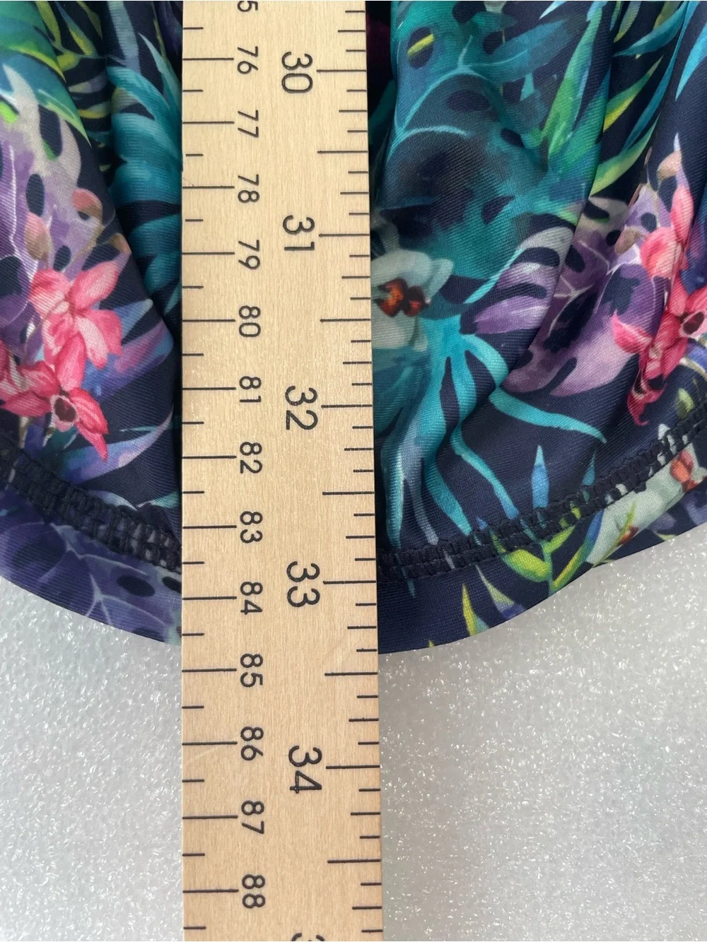 Kyodan Long-Sleeve Swim Tunic in Teal Tropical Print